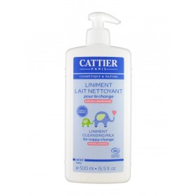 Cattier Bébé Liniment Lait Nettoyant pour le Change Hypoallergénique 500 ml