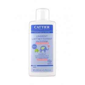 Cattier Bébé Liniment Lait Nettoyant pour le Change Hypoallergénique 200 ml