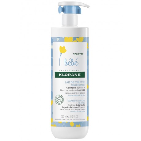 Klorane Bébé Lait de Toilette sans Rinçage 750 ml