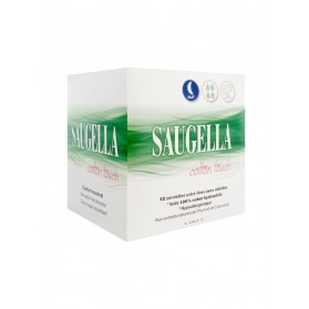 Saugella Cotton Touch Nuit 12 Serviettes Extra-Fines avec Ailettes