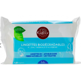 GIFRER LINGETTES BIODEGRADABLES A L'EAU THERMALE D'AUVERGNE X60