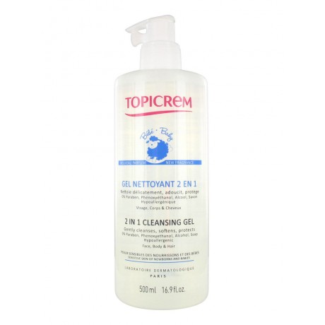 Topicrem Bébé Gel Nettoyant 2 en 1 500 ml