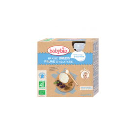 Babybio Gourdes Desserts lactés Brassé Brebis et Prune dès 6 mois 4x85g