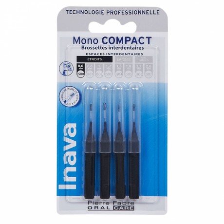 INAVA MONOCOMPACT BROSSETTES INTERDENTAIRES 0.6MM NOIR X4