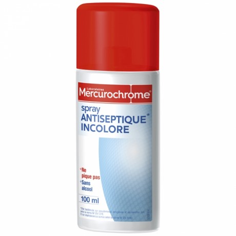 MERCUROCHROME SPRAY ANTISEPTIQUE INCOLORE 100ML