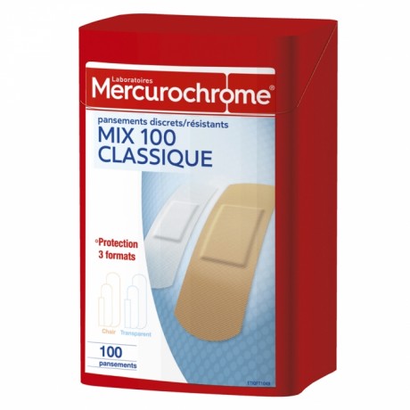 MERCUROCHROME BOITE 1ER SECOURS PANSEMENTS MULTI USAGES X100