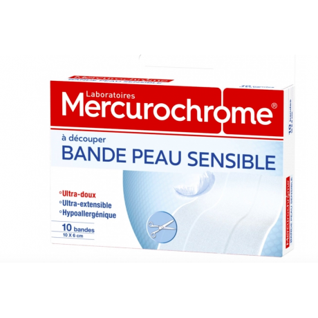 MERCUROCHROME BANDE PEAU SENSIBLE X10