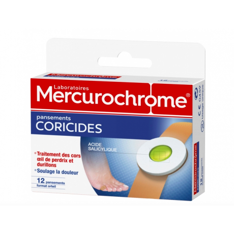 MERCUROCHROME PANSEMENTS CORICIDES FORMAT ORTEIL X12