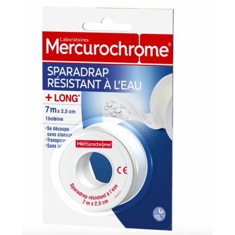 MERCUROCHROME SPARADRAP RESISTANT A L'EAU 7 M X 2.5 CM