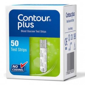 CONTOUR PLUS Bandelettes Réactives, Electrodes - Contrôle de la Glycémie - Bte/100