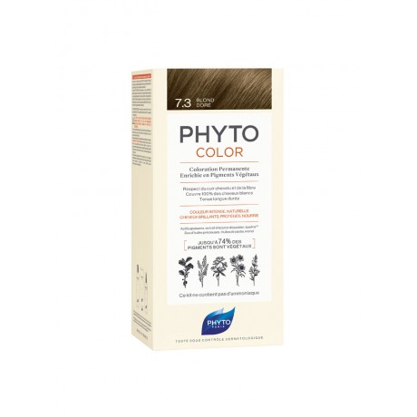 PHYTO PHYTOCOLOR COLORATION PERMANENTE AUX PIGMENTS VEGETAUX - 7.3 BLOND DORE