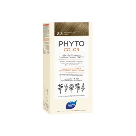 PHYTO PHYTOCOLOR COLORATION PERMANENTE AUX PIGMENTS VEGETAUX - 8.3 BLOND CLAIR DORE