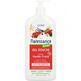 NATESSANCE KIDS BIO GEL DOUCHE VANILLE FRAISE 500ML