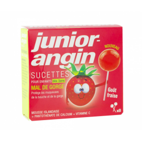 MELISANA SUCETTES JUNIOR-ANGIN 8 SUCETTES GOUT FRAISE