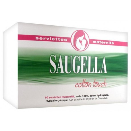 SAUGELLA COTTON TOUCH 10 SERVIETTES MATERNITÉ