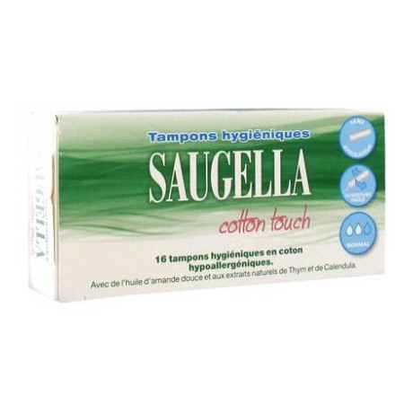 SAUGELLA COTTON TOUCH 16 TAMPONS HYGIÉNIQUES NORMAL