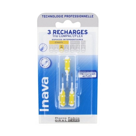 INAVA TRIO BROSSETTES 3 RECHARGES POUR TRIO COMPACT/FLEX - TAILLE : ISO2 1 MM