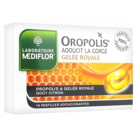 MÉDIFLOR OROPOLIS COEUR LIQUIDE GELÉE ROYALE 16 PASTILLES ADOUCISSANTES