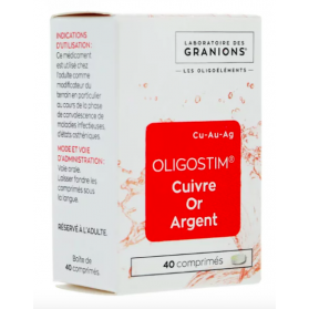 Oligostim Cuivre Or Argent 40 comprimés