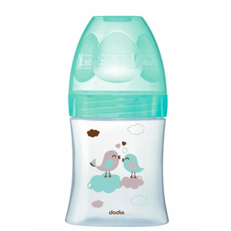 DODIE BIBERON VERRE DEBIT 1 LENT 0-6 MOIS VERT OISEAUX INITIATION+ 150ML