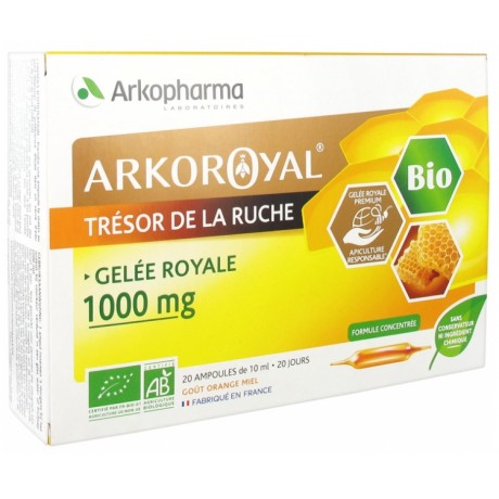 ARKOPHARMA ARKO ROYAL TRÉSOR DE LA RUCHE GELÉE ROYALE 1000 MG BIO 20 AMPOULES