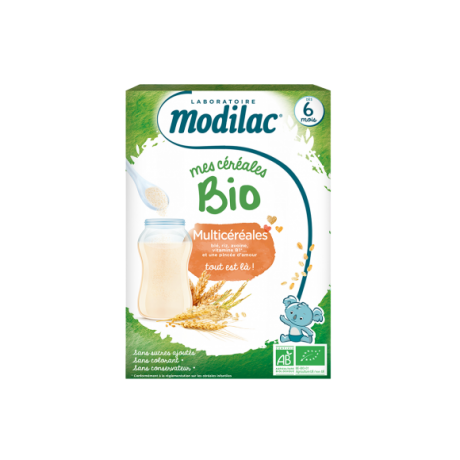 MODILAC MES CÉRÉALES MULTICÉRÉALES BIO 250G DÈS 6 MOIS