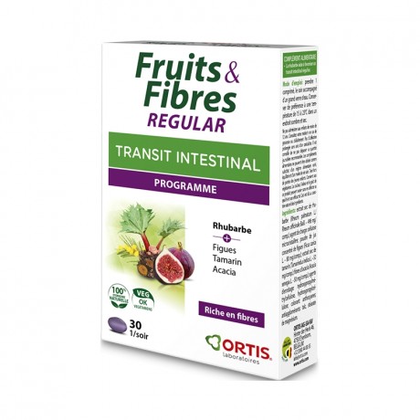 Ortis Fruits & Fibres Regular Transit Intestinal Programme 30 Comprimés