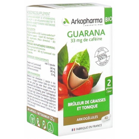 ARKOPHARMA ARKOGÉLULES GUARANA BIO 40 GÉLULES