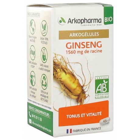 ARKOPHARMA ARKOGÉLULES GINSENG BIO 45 GÉLULES