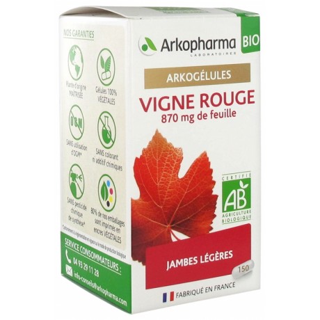 ARKOPHARMA ARKOGÉLULES VIGNE ROUGE BIO 150 GÉLULES