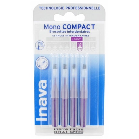 INAVA MONO COMPACT 4 BROSSETTES INTERDENTAIRES - TAILLE : ISO5 1,8 MM