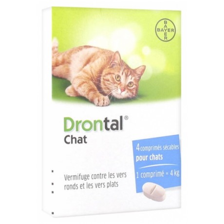 BAYER DRONTAL CHAT VERMIFUGE 4 COMPRIMÉS