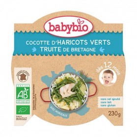 BABYBIO Cocotte haricots verts truite de Bretagne dès 12 mois - 230g