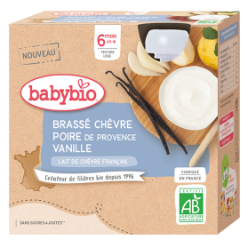 BABYBIO GOURDES CHEVRE POIR/VAN 4X85G