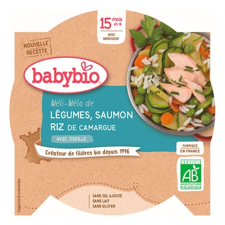 BABYBIO Assiette Légumes Saumon Dès 15 Mois 260g