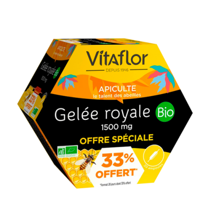 VITAFLOR GELEE ROYALE BIO 20 AMPOULES 1500MG