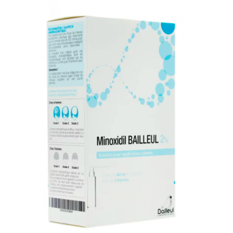 Minoxidill Bailleul 2% Solution pour Application Cutanée 3x60ml