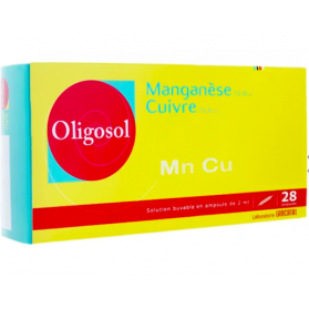 OLIGOSOL MANGANESE CUIVRE 28 AMPOULES