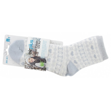 AIRPLUS ALOE CABIN CHAUSSETTES HYDRATANTES POINTURE 35-41 - COULEUR : BLANC MOTIFS GRIS