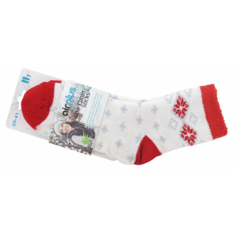 AIRPLUS ALOE CABIN CHAUSSETTES HYDRATANTES POINTURE 35-41 - COULEUR : BLANC FLOCONS ROUGES