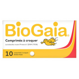 BIOGAIA L.REUTERI PROTECTIS PROBIOTIQUE FRAISE 10 COMPRIMÉS