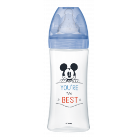 DODIE BIBERON INITIATION+ DEBIT 3 MICKEY & MINNIE 6 MOIS ET PLUS 330ML - BLEU MICKEY