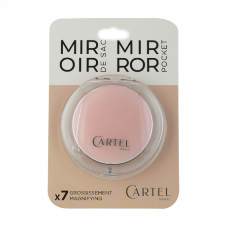 VITRY MIROIR POCHE ROND ROSE 9CM