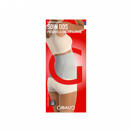 GIBAUD CEINTURE CHALEUR GRIS ROUGE HAUTEUR 25CM TAILLE S