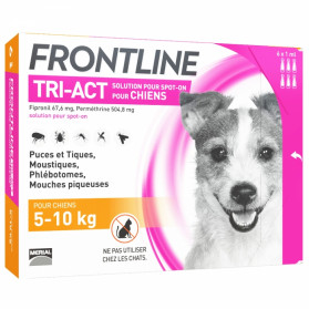 FRONTLINE - Tri-Act - Spot-on chiens 5 à 10kg, 6 pipettes de 1ml