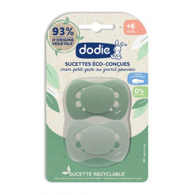 DODIE Sucettes Eco-conçues +6 mois lot 2 vert