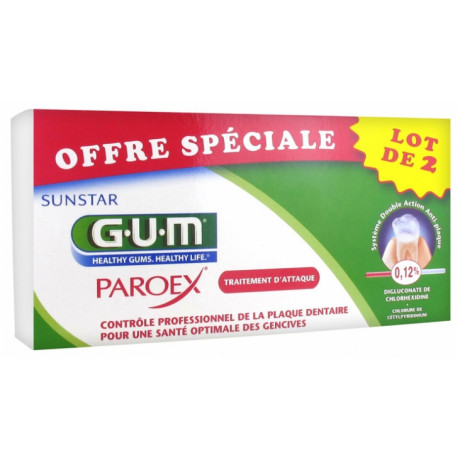 GUM Paroex Gel Dentifrice Lot de 2 x 75 ml