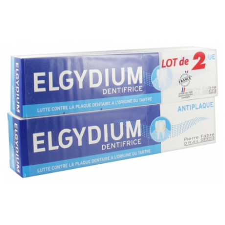 Elgydium Dentifrice Anti Plaque Lot de 2 x 75 ml