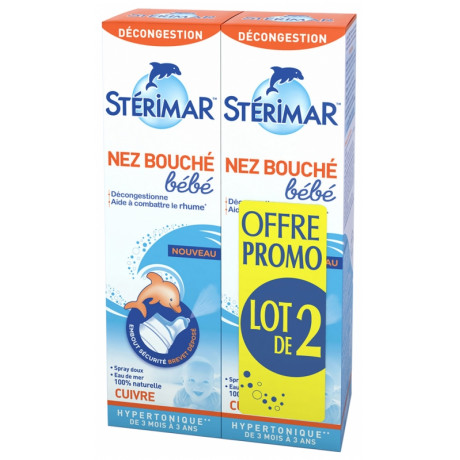 Stérimar Nez Bouché Bébé Lot de 2 x 100 ml