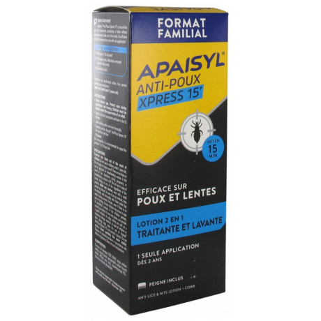 Apaisyl Anti-Poux Xpress 15' Lotion 2en1 200 ml